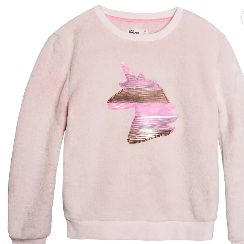 Girls Unicorn Cozy pajama Sweatshirt and Pant Set size 3T-4-6 NWT - Picture 5 of 7
